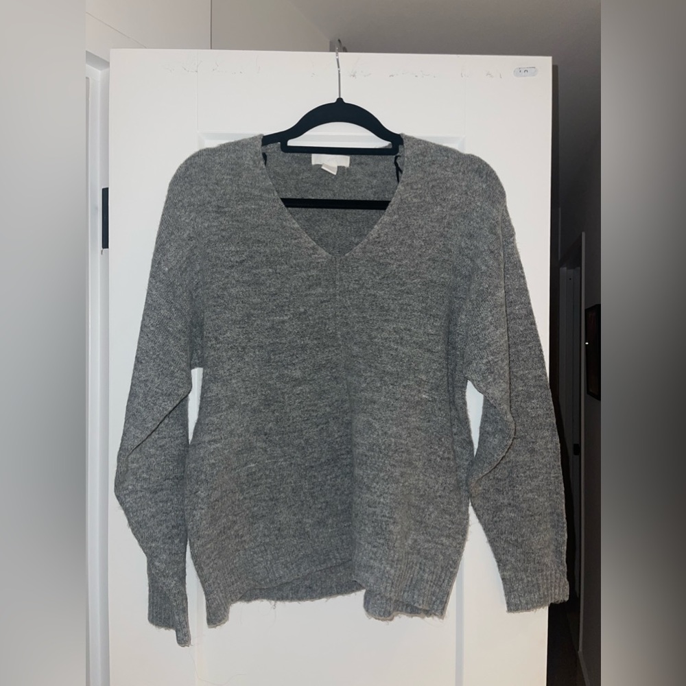 Grey V-Neck Sweater